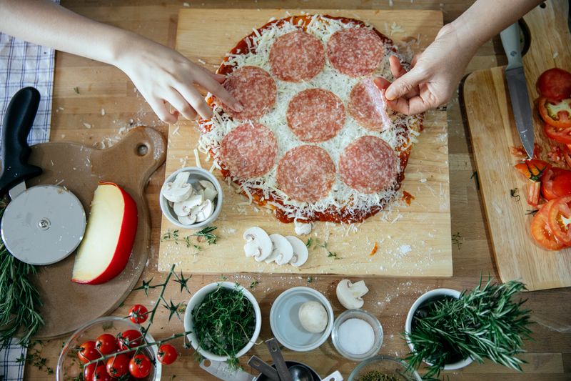 Classic Margherita pizza from Papa Ginos