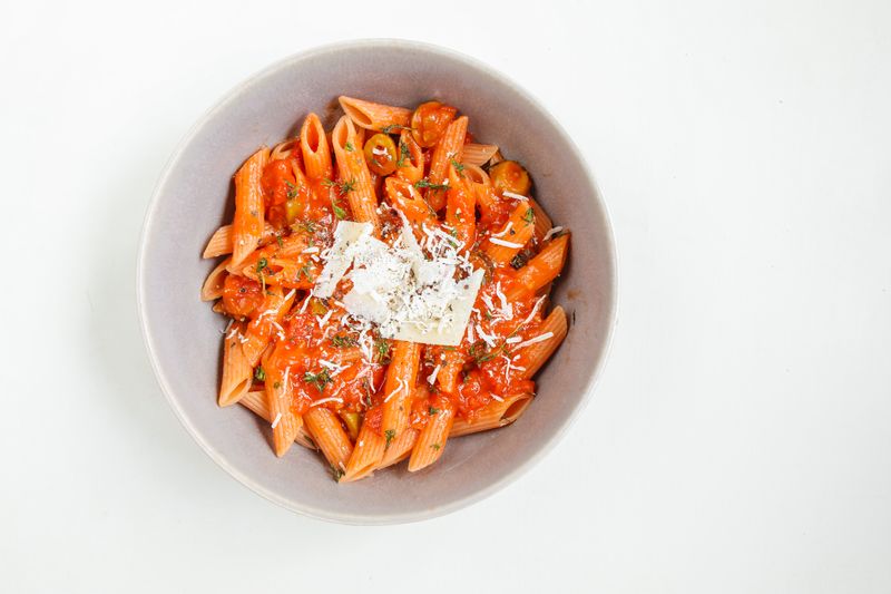 Penne Arrabbiata spicy pasta at Papa Ginos