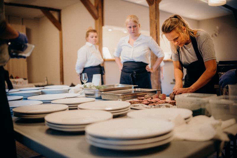 Papa Ginos kitchen team preparing fresh food